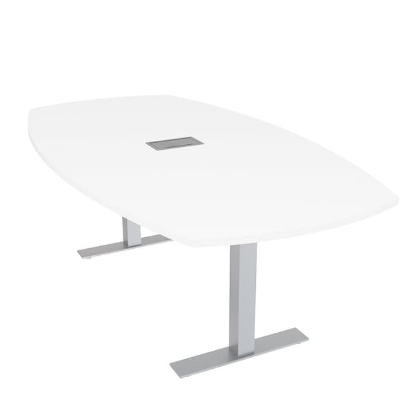 45 in W, 84 in L, 29 in H, Engineered Wood Top, White